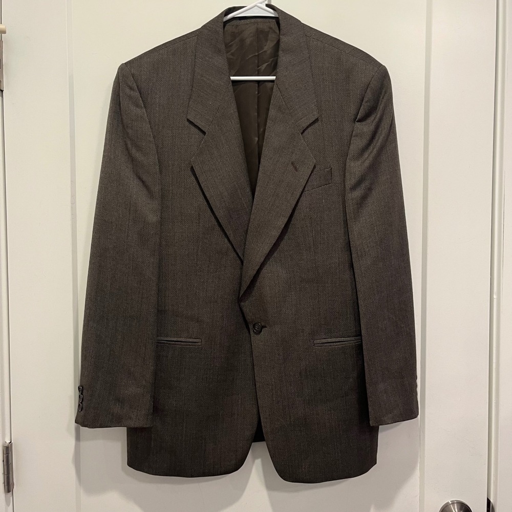 Bagir International Mens‎ 100% Wool Blazer Brown Sport Coat Single Button 42R